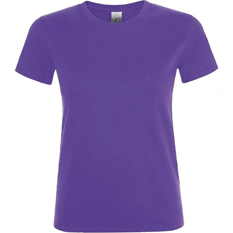 T-Shirt Col Rond Violet Femme