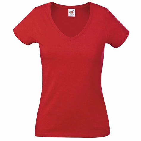 v femme rouge T-Shirt Col V Rouge Femme