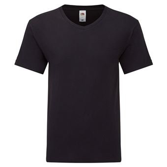 Fruit-Of-The-Loom-T-shirt-col-V-ORIGINAL-Homme-L-Noir-UTPC3034 T-Shirt Col V Noir Homme