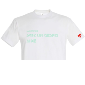 Je’M - 2026-03-20T160620.006 T-shirt L'aMour avec un grand AIME vert graphique - Homme