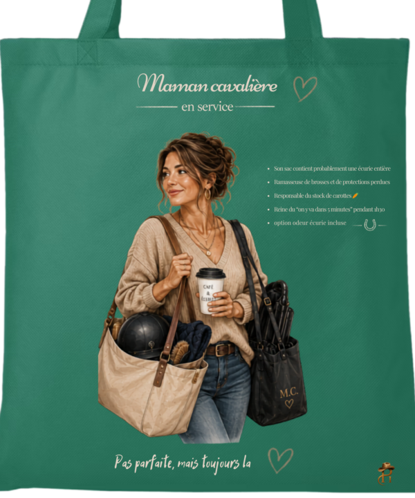 mam cav brune vert Maman cavalière en service (brune)