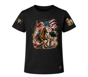 t shirt rodeo noir fille Born for the rodeo - Girls (kid)